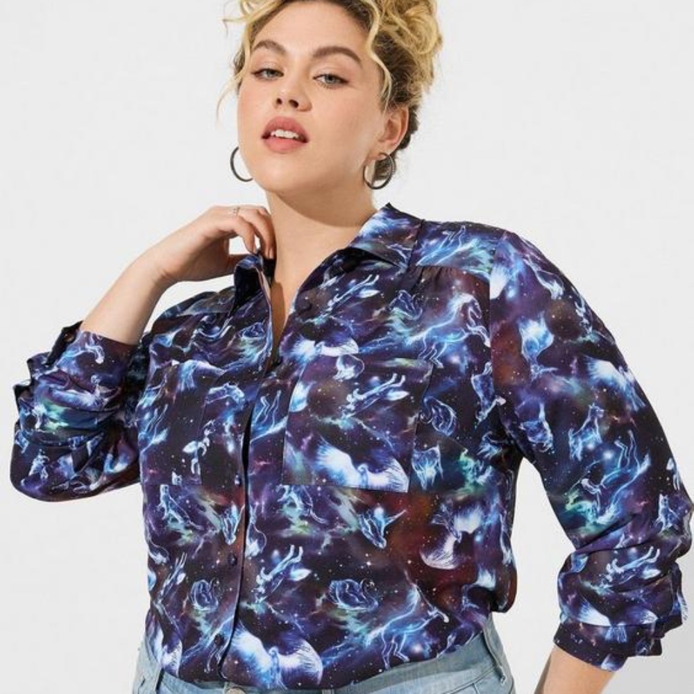 Torrid WB Harry Potter Madison Button Front Blouse size 1X (14-16)